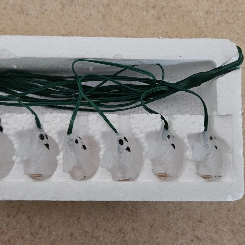 VINTAGE ADORABLE 1994 PARTY FUN HALLOWEEN FALL MINI GHOST LIGHT SET